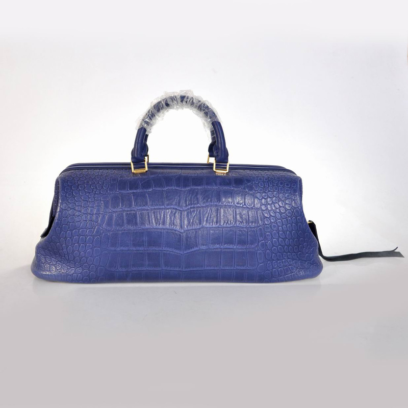 Cheap Celine Doctor Bag Croc Blue Cheap Sale