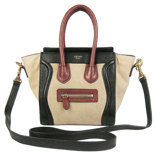 Celine Tote Mini Bag Beige Black Outlet Online