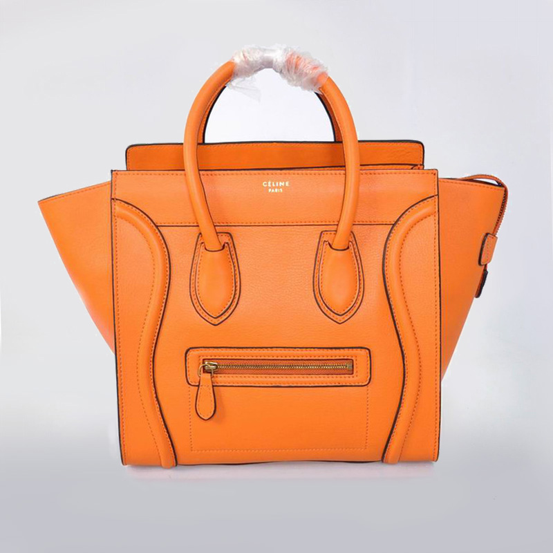 Celine Luggage Bag Orange With Black Border Hot-Selling On Sale