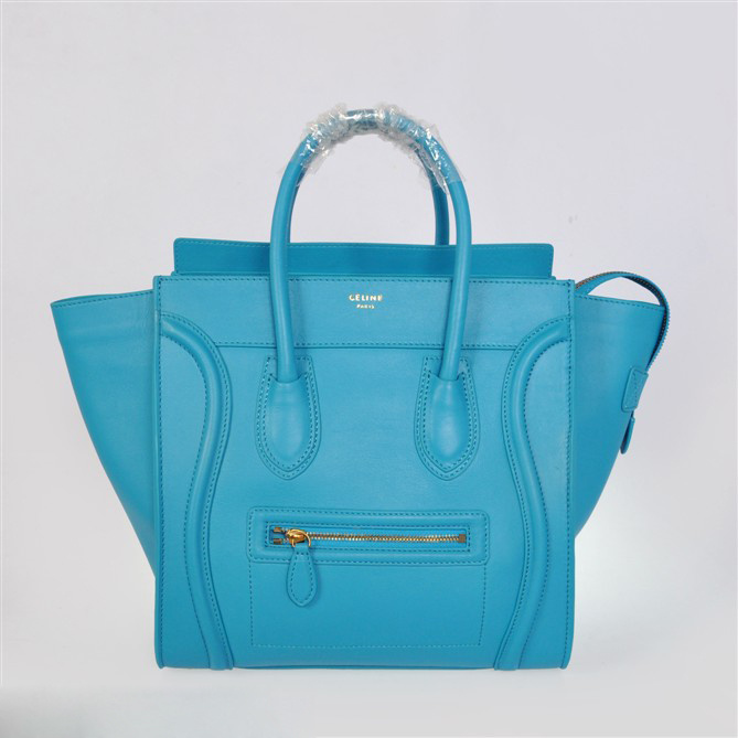 Celine Large Luggage Tote Leather Royal Blue