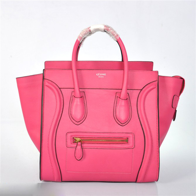 Celine Luggage Bag Pink With Black Border Fashion New Sale