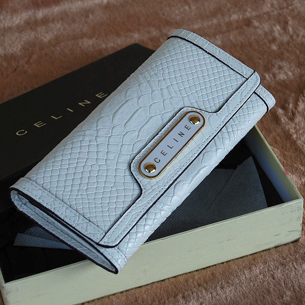 White Celine Leahter Long Wallet Sale Best-Selling
