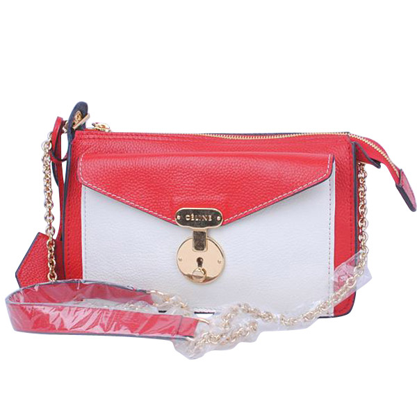 Celine Classic Shoulder Bag Red White Outlet Online Sale